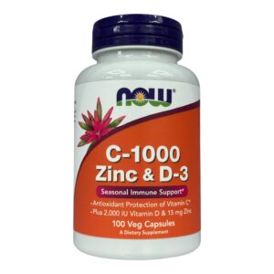 NOW Foods, C-1000, цинк і D-3, 100 вегетаріанських капсул
