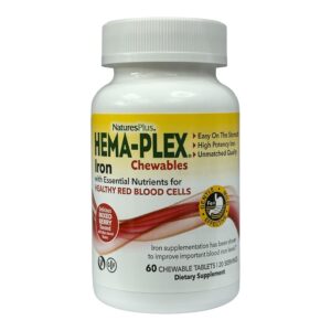 NaturesPlus, Hema-Plex, жувальні таблетки із залізом, суміш ягід, 60 жувальних таблеток