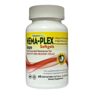 Hema-Plex® NaturesPlus – Залізо швидкої дії для щоденної підтримки, 60 капсул