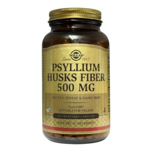 Solgar Psyllium, клітковина з лушпиння подорожника, 200 веганських капсул (500 мг у капсулі)