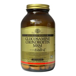 Solgar, глюкозамін, хондроїтин і МСМ з Ester-C, 180 таблеток