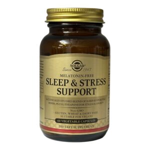 Solgar, Підтримка сну та зниження стресу, Sleep & Stress Support, 60 рослинних капсул
