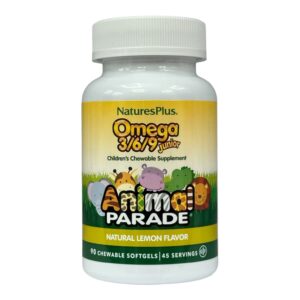 NaturesPlus, Animal Parade®, омега 3/6/9, натуральний лимон, 90 жувальних капсул