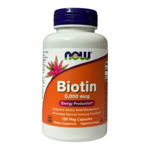 NOW Foods, біотин, 5000 мкг, 120 вегетаріанських капсул