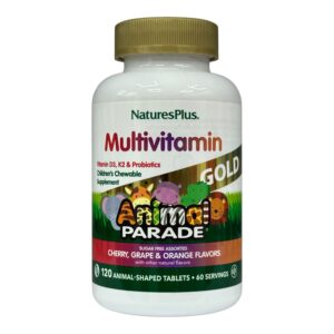 NaturesPlus, Animal Parade® Gold, жувальні мультивітаміни для дітей, вишня, виноград і апельсин, 120 таблеток у формі тварин