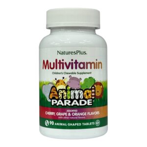 NaturesPlus, Animal Parade®, жувальні мультивітаміни для дітей, вишня, виноград і апельсин, 90 таблеток у формі тварин