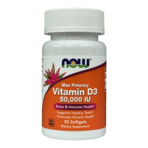 NOW Foods, вітамін D3, 50 000 МО, 50 капсул