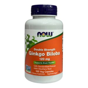 NOW Foods, гінкго білоба з коренем елеутерококу, 100 веганських капсул