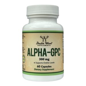 Double Wood, Alpha GPC 300 мг – Альфа-ГПХ, холін для пам’яті та мозку, 60 капсул
