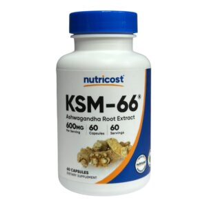 Nutricost, KSM-66®, екстракт кореня ашваганди, 60 капсул