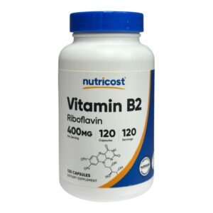 Nutricost, вітамін B2, 400 мг, 120 капсул