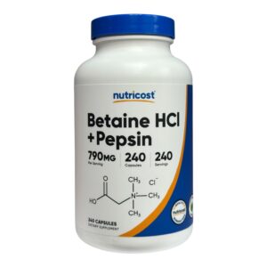 Nutricost, Betaine HCl + Pepsin, 240 Capsules