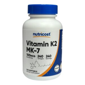 Nutricost, вітамін K2 (MK-7), 100 мкг, 240 капсул