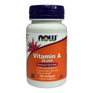 NOW Foods, вітамін A, 7500 мкг (25 000 МО), 100 капсул