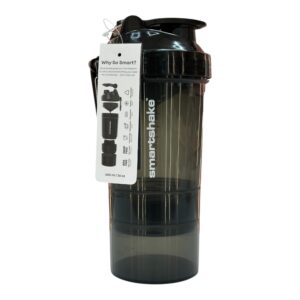 Спортивна пляшка Шейкер, Smartshake O2GO 600ml - Gunsmoke Black